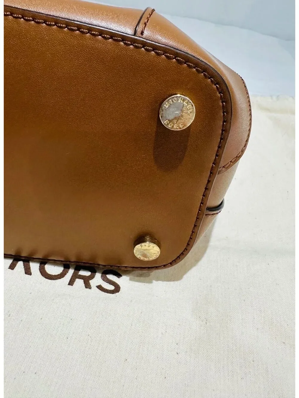 Michael Kors Brown Leather & Canvas Shoulder Bag with Dust Bag